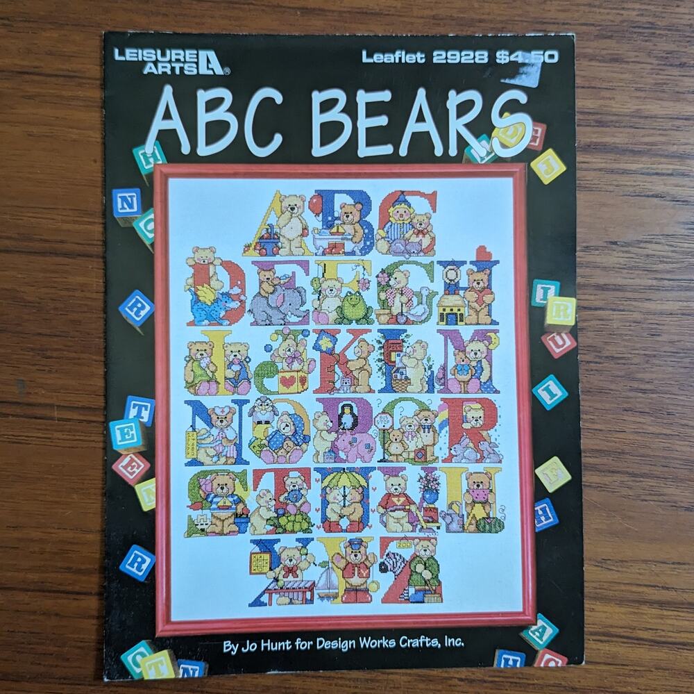ABC Bears Cross Stitch Pattern Pamphlet 1997